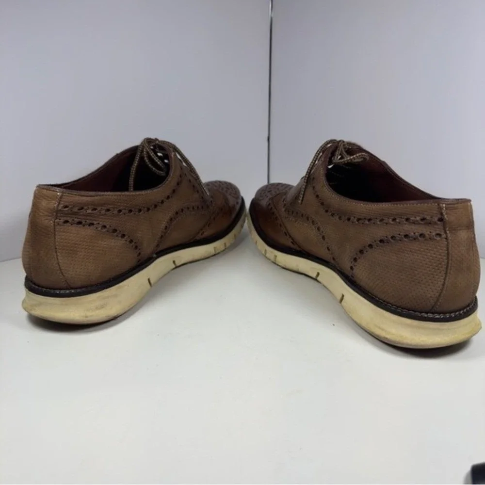 Franco Cuadra Wingtip Oxford Shoes‎ Mens Brown Leather Lace Up Comfort Size 9.5